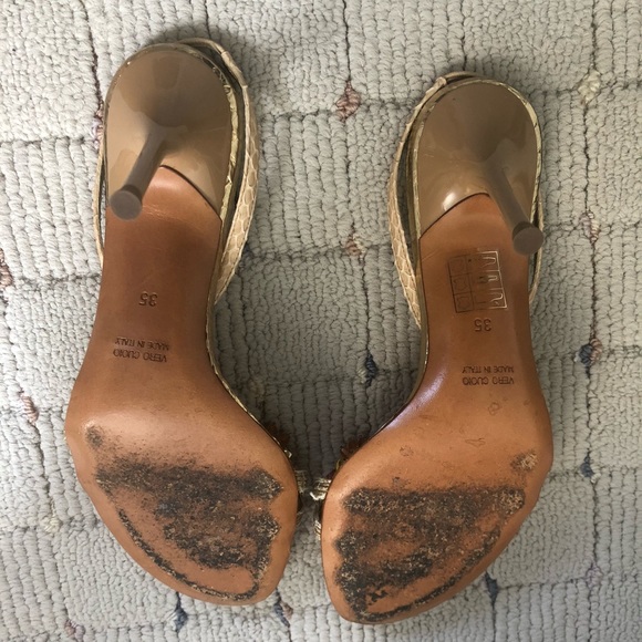 GORGEOUS Rene Caovilla Python Slingback Sandals 35 - Picture 6 of 7